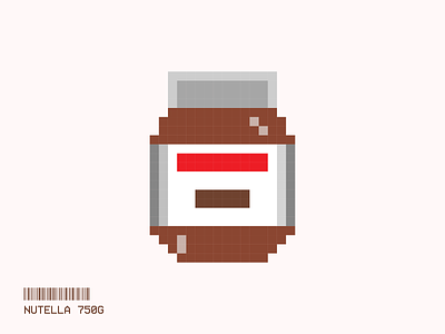 Nutella 750 g NFT 1005nft branding design illustration minimal nft nutella opensea pixel pixel art ui