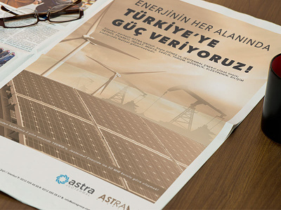 Astra Energy Newspaper Adv adv astra clean energy enerji erdemozkan geothermal minimal newspaper oil rightpage