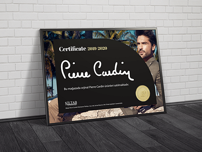 Pierre Cardin Certificate