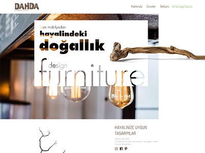 dahda.co Web Design art clean creative dahda design ecommerce erdemozkan furniture homepage minimal rightpage typography ui