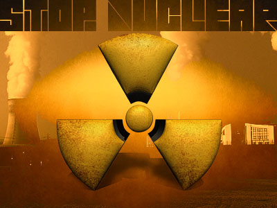 Stop Nuclear 3d nuclear photoshop poster retro stop war weapon