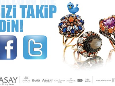 Jewelry "Follow Me e-mailing" bird dribbble e mailing facebook follow jewelry me ring social stone twitter