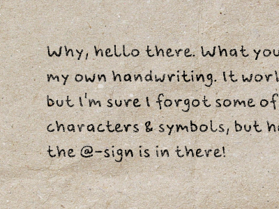 Handwriting random type