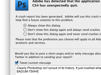 Better Adobe Crash Reporter random