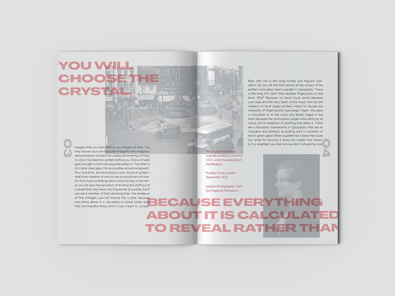 The Crystal Goblet / Experimental Publication book booklet design experiment experimental experimental publication expressive graphic design grid layout publication type typography
