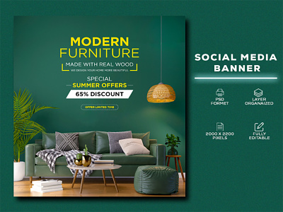 Social Media Banner | Furniture Banner | Instagram Post banner banner ads banner design facebook ads banner facebook cover banner furniture banner google ads graphic design html5 banner instagram banner siamsdesign social media banner social media kit web banner