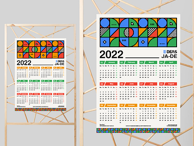 Calendar 2022 2022 2022 calendar artwork calendar design colorful design elegant freelance geometric geometric design graphic design illustration new year pattern pattern design poster typography vector wall art wall calendar