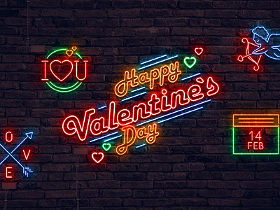 Happy Valentines Day Neon Effect after effects animation animation video colorful graphic design greeting happy valentines day love motion graphics neon neon design neon sign valentine valentines valentines day video