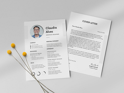 Minimal Resume Template 3d animation app branding design graphic design illustration logo motion graphics typography ui ux vector