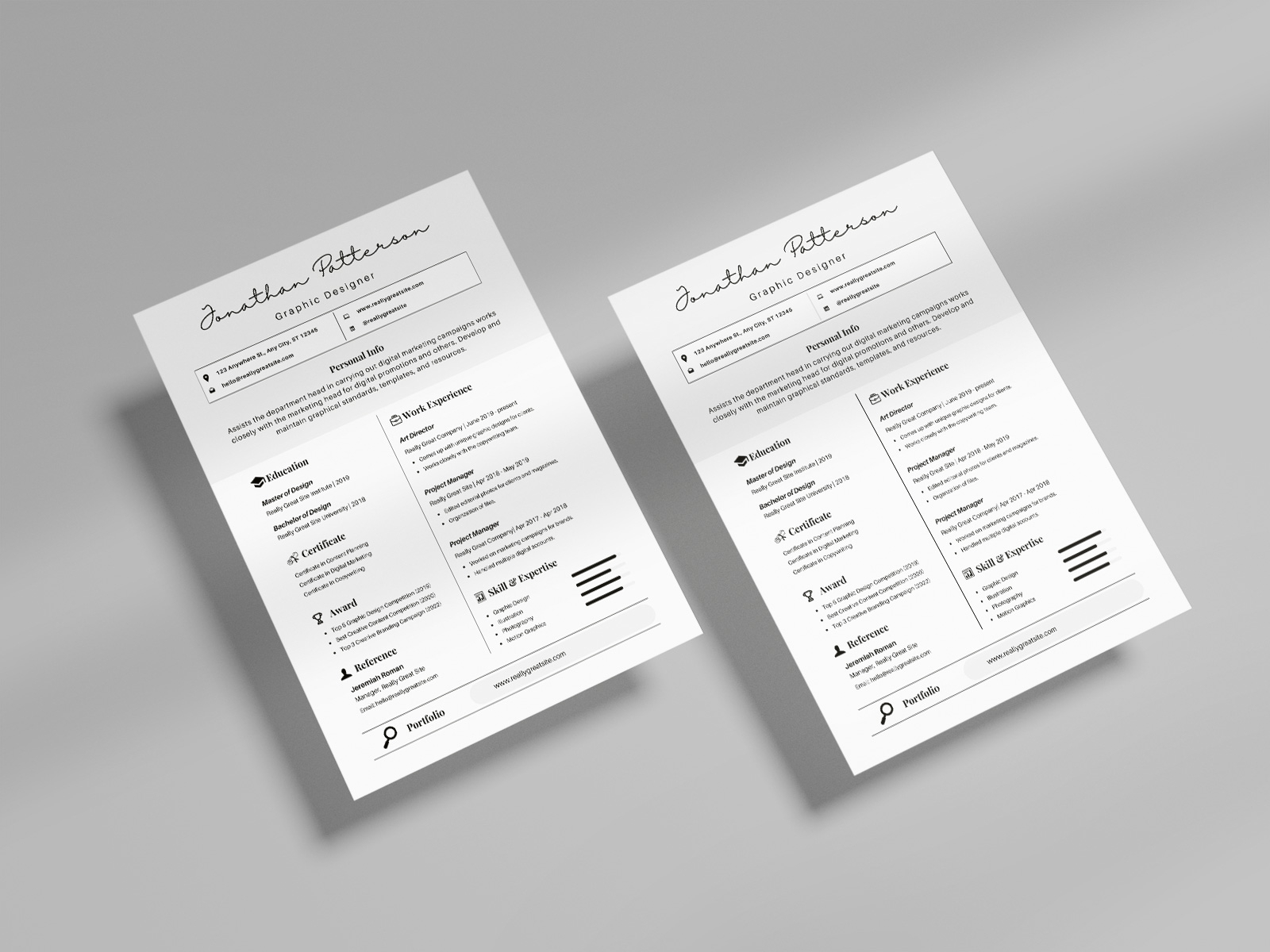 Minimal Resume Template by Raisul Islam Ratin on Dribbble