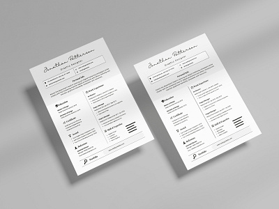 Minimal Resume Template 3d animation app branding design graphic design illustration logo motion graphics typography ui ux vector