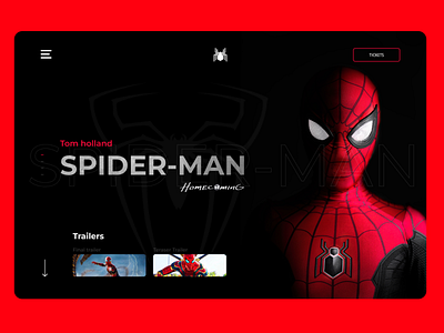 Spider man welcome screen app cinema design movie spiderman ui ui design web design