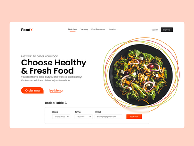 Food landing page food healthy healthy food restaurant ui ui design web design