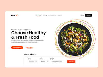 Food landing page