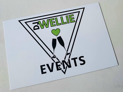 DJ Wellie Events logo Business Card app branding business card design graphic design icon logo vector