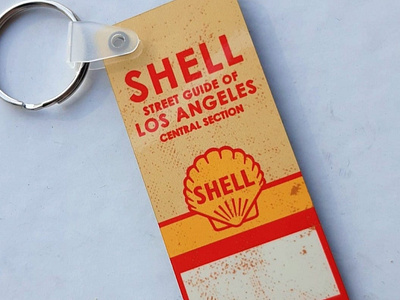 Vintage Shell Street Map inspired printed keyring