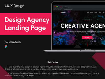 Design Agency Landing Page basic best cool dark design designagency figma landingpage simple ui webdesign