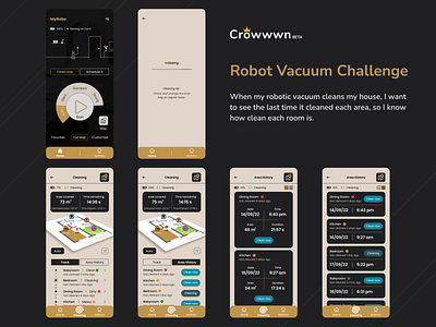 Robot Vacuum Challenge app design clean graphic design mobile app modern smart app smart home ui ux