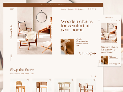 E-Commerce Wooden Chair Store adaptive design e commerce ui uiuxdesign ux web desing website