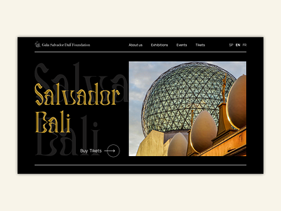 Landing page concept of Salvador Dali exhibition adaptive branding design e commerce landing logo typography ui uiuxdesign ux