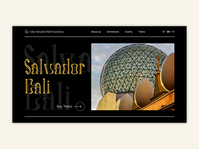 Landing page concept of Salvador Dali exhibition