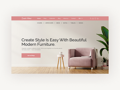 Modern Furniture website - Home page design adaptive e commerce ui uiuxdesign ux web webdesign