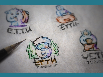 Yeti (Етти) sketch of logo handdrawn illustration logo mascot sketch snow yeti