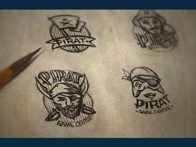 pirat sketch logo esports game illustration logo logodesign logotype maskot pirat sketch vector
