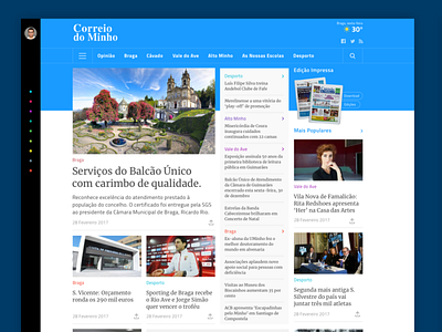 Correio do Minho home responsive site ui web