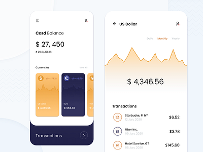 Forex Card Manager App app bank app carousel currency currency exchange forex minimal