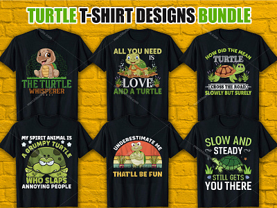 TURTLE T -Shirt Designs Bundle