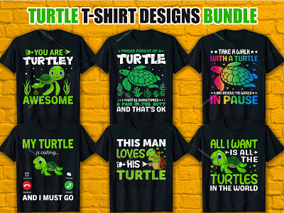 TURTLE T-Shirt  Designs Bundle