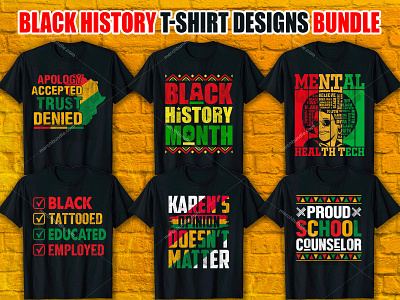 BLACK HISTORY T Shirt Designs Bundle