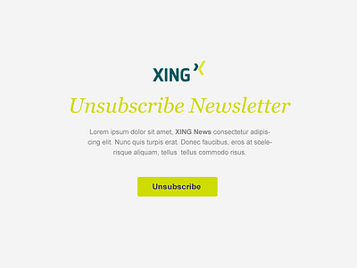 Simple unsubscribe page (Flat Design) arial flat flat design georgia lime lime green newsletter social network unsubscribe xing