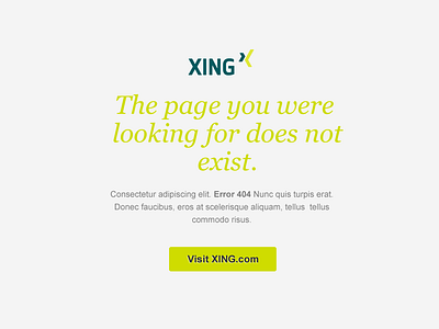 Simple 404 page (Flat Design) 404 arial flat flat design georgia lime lime green newsletter social network xing