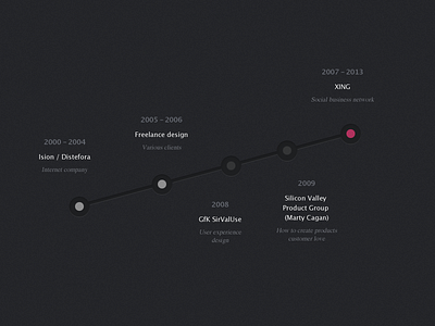 Timeline (professional experience) @2k lucida portfolio timeline times