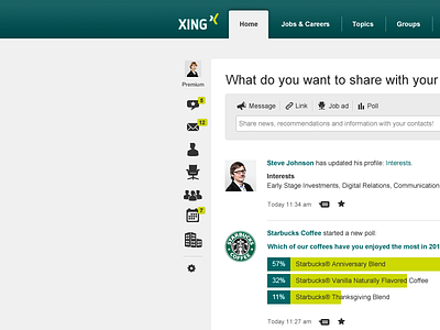 XING Homescreen activitystream homescreen social business network social network start startpage xing
