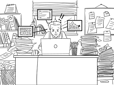 Business challenges sketch businessman illustration sketch storyboard video animation