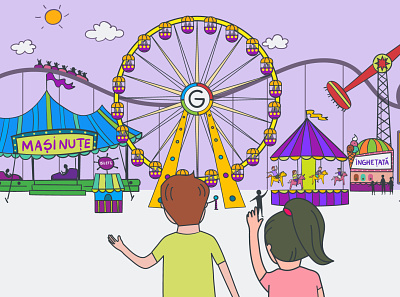 Amusement Park - Cyber Violence 2d illustration amusement park ngo video animation
