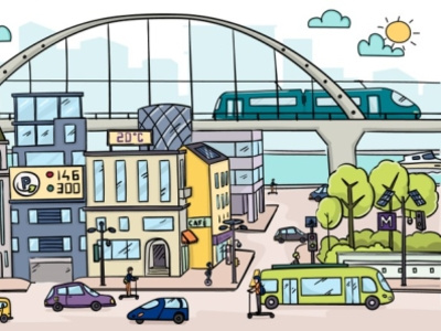 Smart city 2d illustration illustration insurance company smart city video animation video marketing