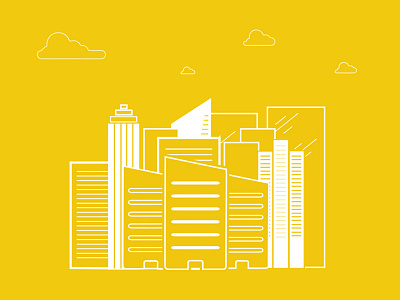 Building Illustration buildings illustration line art vector yellow