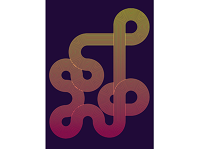Poster artwork geometric lines gradient labyrinth purple shapes