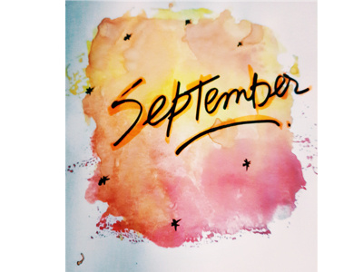September design hand lettered markers typography water colours