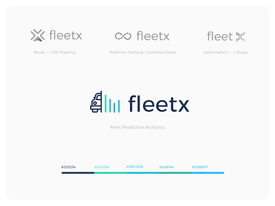 Fleetx - Logo for a fleet management data platform branding concepts data analysis fleet identity logo logo design saas