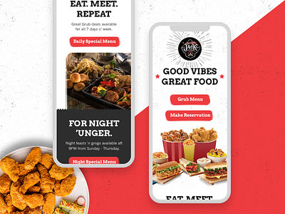 Pub & Grill M-Site Concept food and drink grill restaurant landing page mobile mobile site restuarant uidesign white