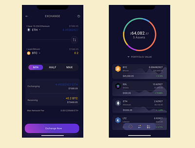 Exodus Wallet figma mobile app product design ui uiux web3