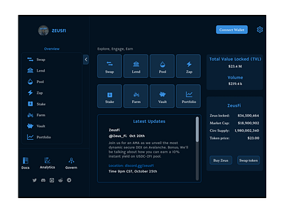 ZeusFi (light mode) blockchain figma product design ui ui design uiux ux design web design web3 web3 design