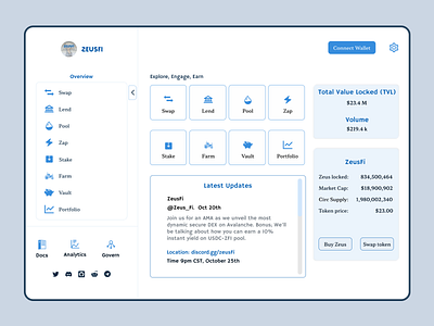 ZeusFi (Light mode) blockchain crypto figma product design ui ui design uiux ux design web design web3