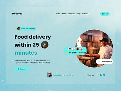 Landing page for a food store #DailyUI app branding dailyui design icon illustration logo typography ui ux vector