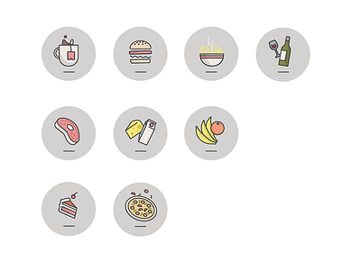 Food icons floating food icons products